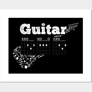 Funny father's gift Guitar Chords Saying Dad, Guitar Dad T-shirt for Music Lover Posters and Art